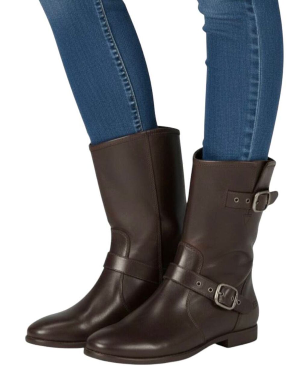 UGG Francis Brown Leather Mid Calf Boot Size 7.5
